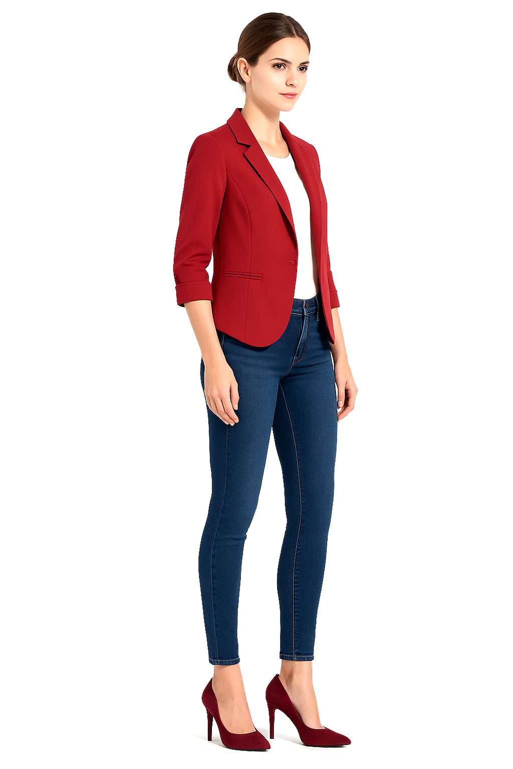 Kate Open Front Smart Casual White Blazer