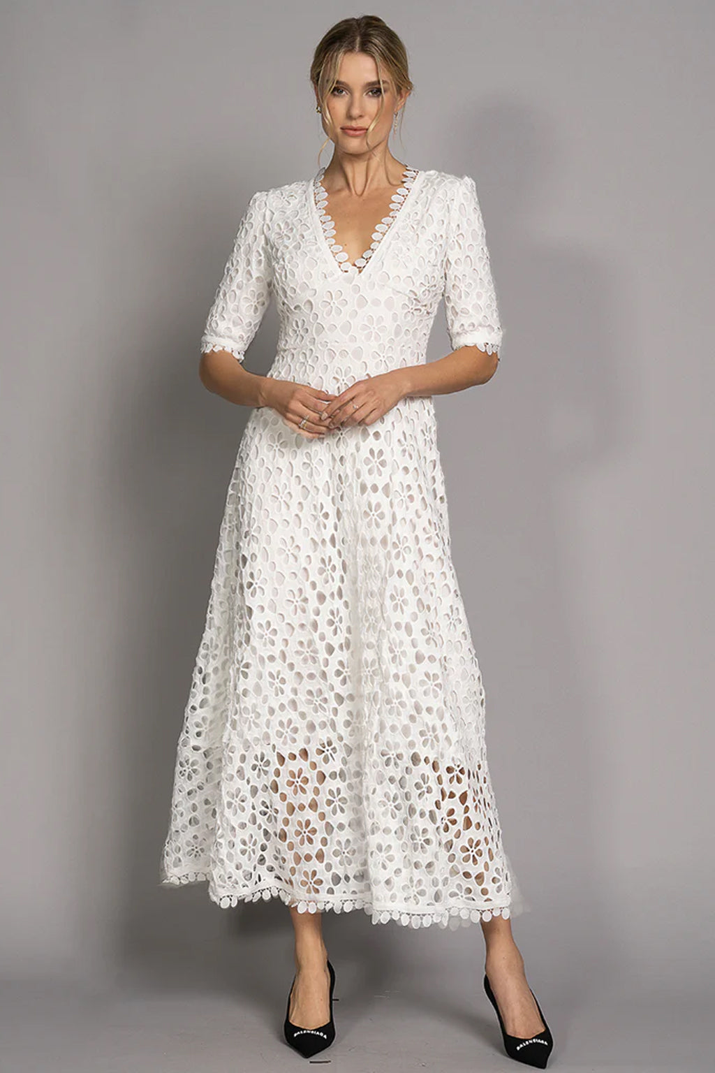 ワンピース RUBATI Airy tulle lace layering dress white Whimsical Multi-Layered Tulle Flower Dress| for a Perfect