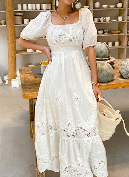 White peasant dress clearance short