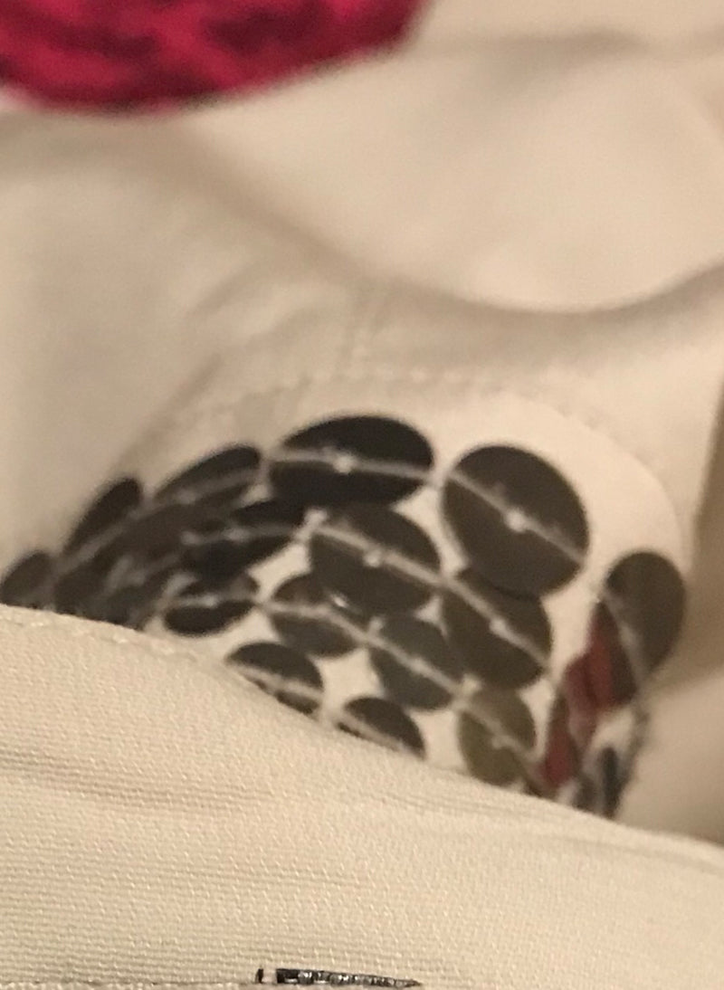 Kerry Sequin Bow One Shoulder Cocktail Dress in Beige