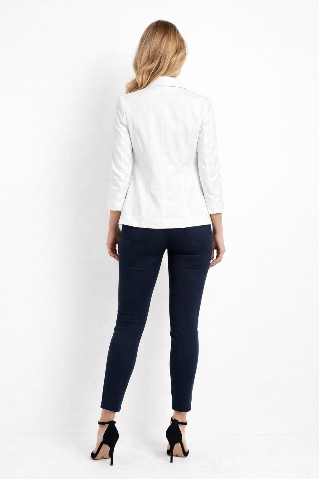 Kate Open Front Smart Casual White Blazer