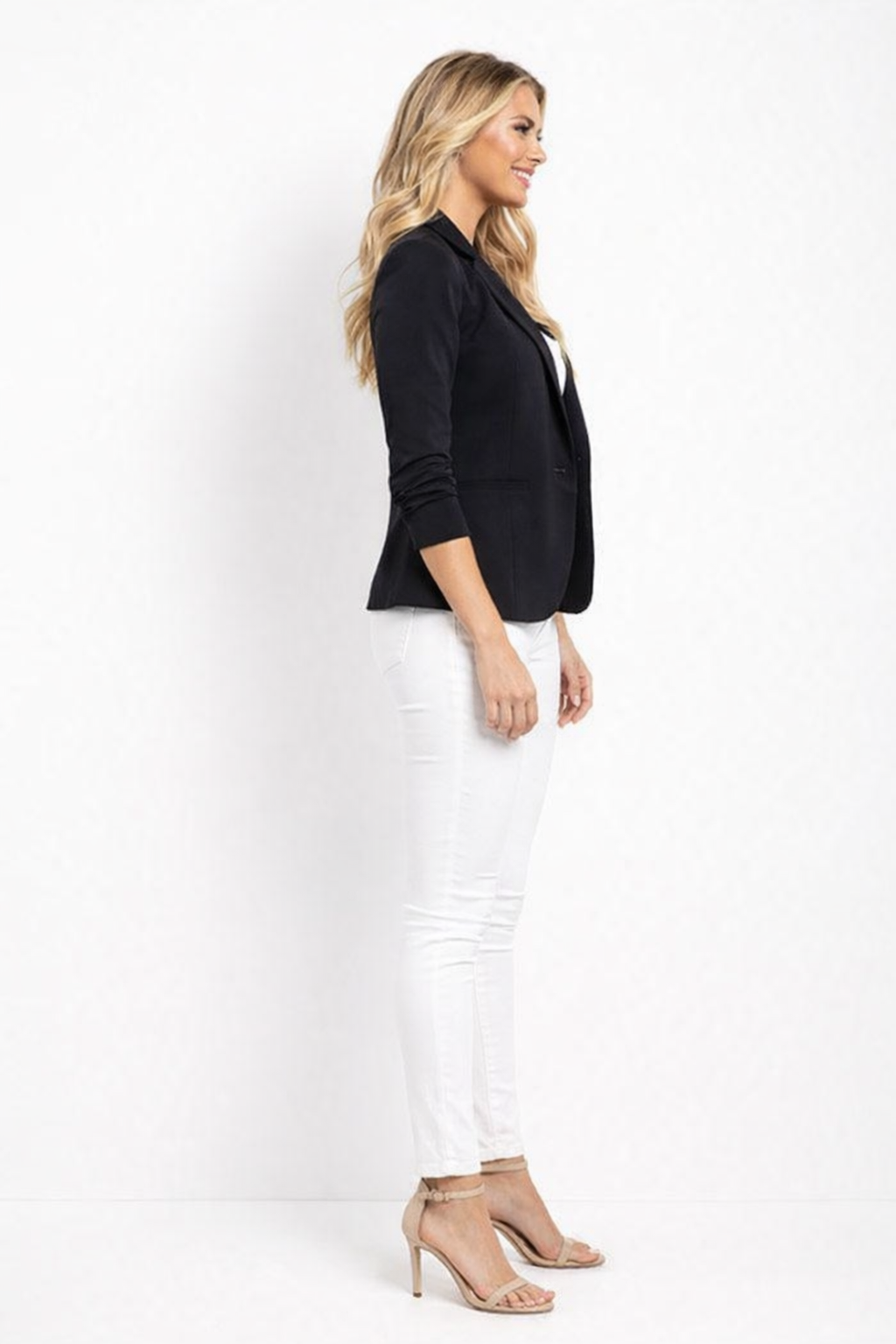 Kate Open Front Smart Casual White Blazer