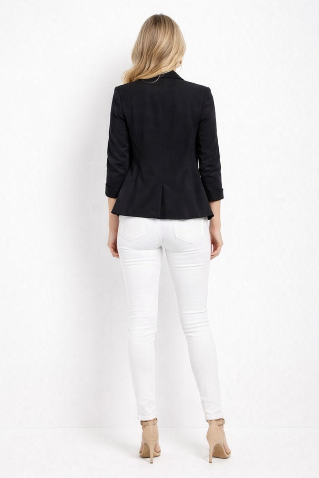 Jessica Alba Style Loose Fit Causal Blazer in Black
