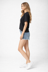 Vintage Black Tiger Graphic T-Shirt – 100% Cotton, Loose Fit, Washed Fabric