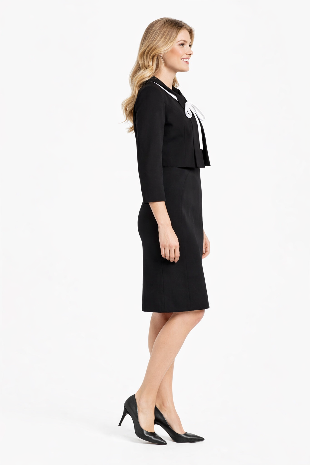 Amal Clooney Cocktail Jacket & Sleeveless Black Sheath Dress Set
