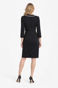 Amal Clooney Cocktail Jacket & Sleeveless Black Sheath Dress Set