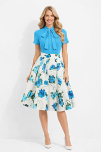 Taylor Swift 50s Pintuck Blouse & High Rise Pleated Skirt Set