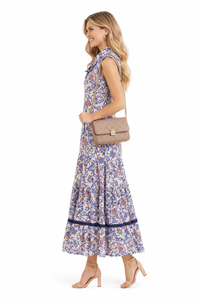 Bohemian Rose And Tulip Paisley Sleeveless Maxi Dress