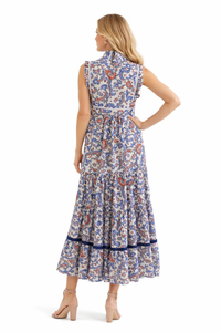 Bohemian Rose And Tulip Paisley Sleeveless Maxi Dress