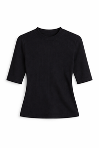 Meghan Light Wool Crew Neck Knit Top in Navy