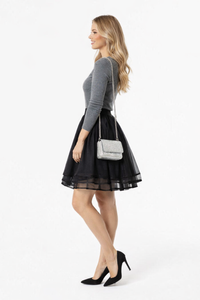 Tiered Ballerina Tutu Skater Skirt in Black