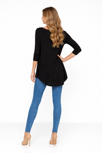 Slouchy Long Sleeve Cotton Jersey Hi-low T-shirt