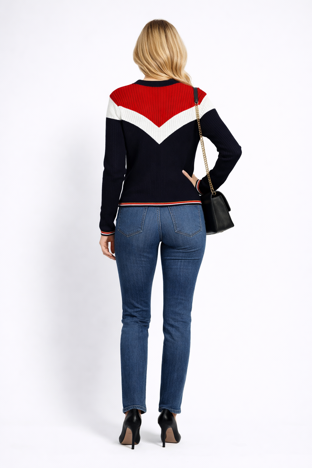Long Sleeve Button Front Colour-block Sporty Cardigan