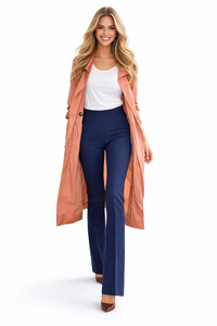 Jessica High Waist Flared Trousers in Navy