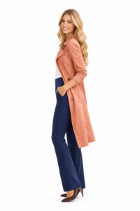 Jessica High Waist Flared Trousers in Navy