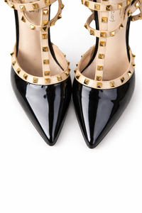Rockstud Pointed Toe Caged Pump Heels
