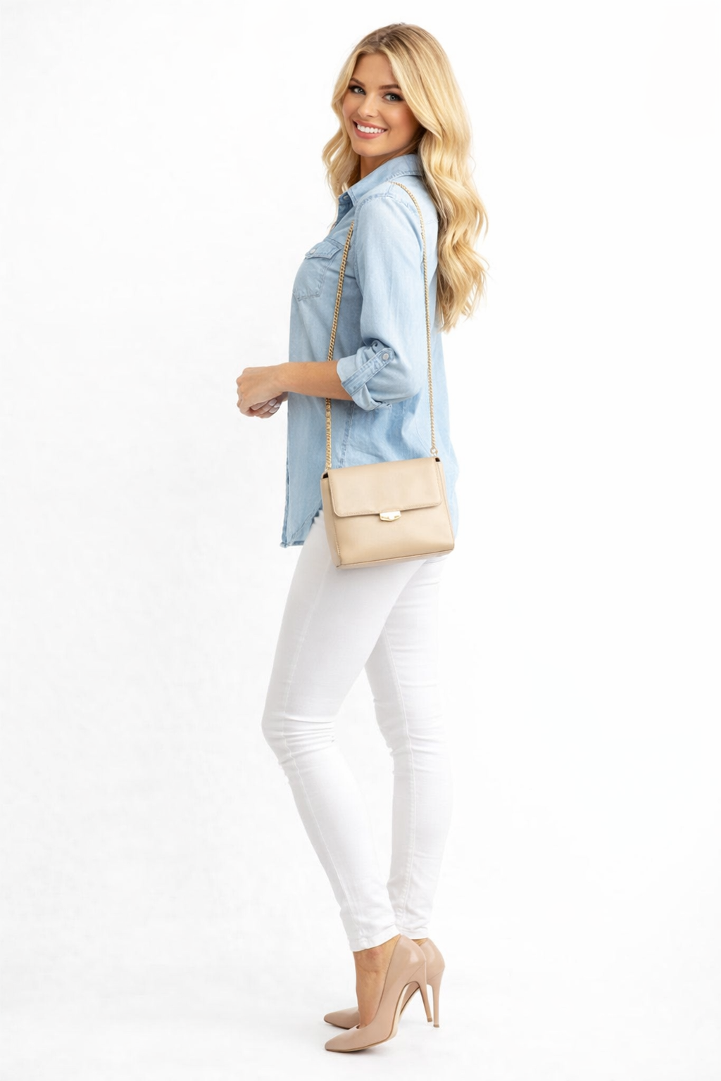 Vintage Cotton Longline Denim Shirt