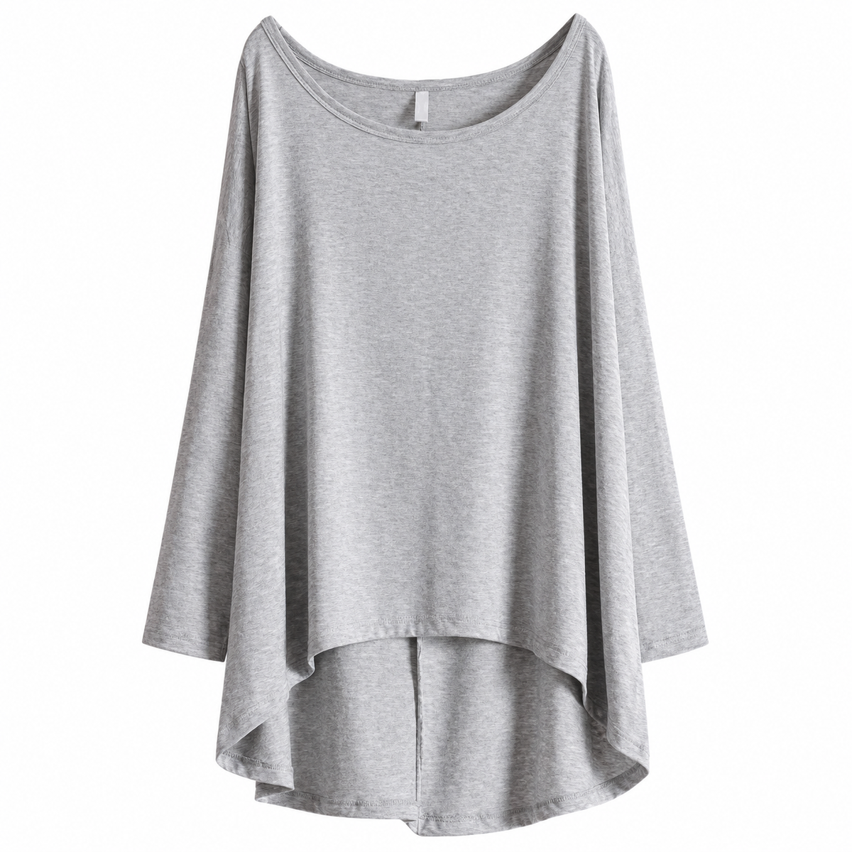 Slouchy Long Sleeve Cotton Jersey Hi-low T-shirt