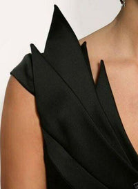 Satin Folded Cocktail Little Black Dress