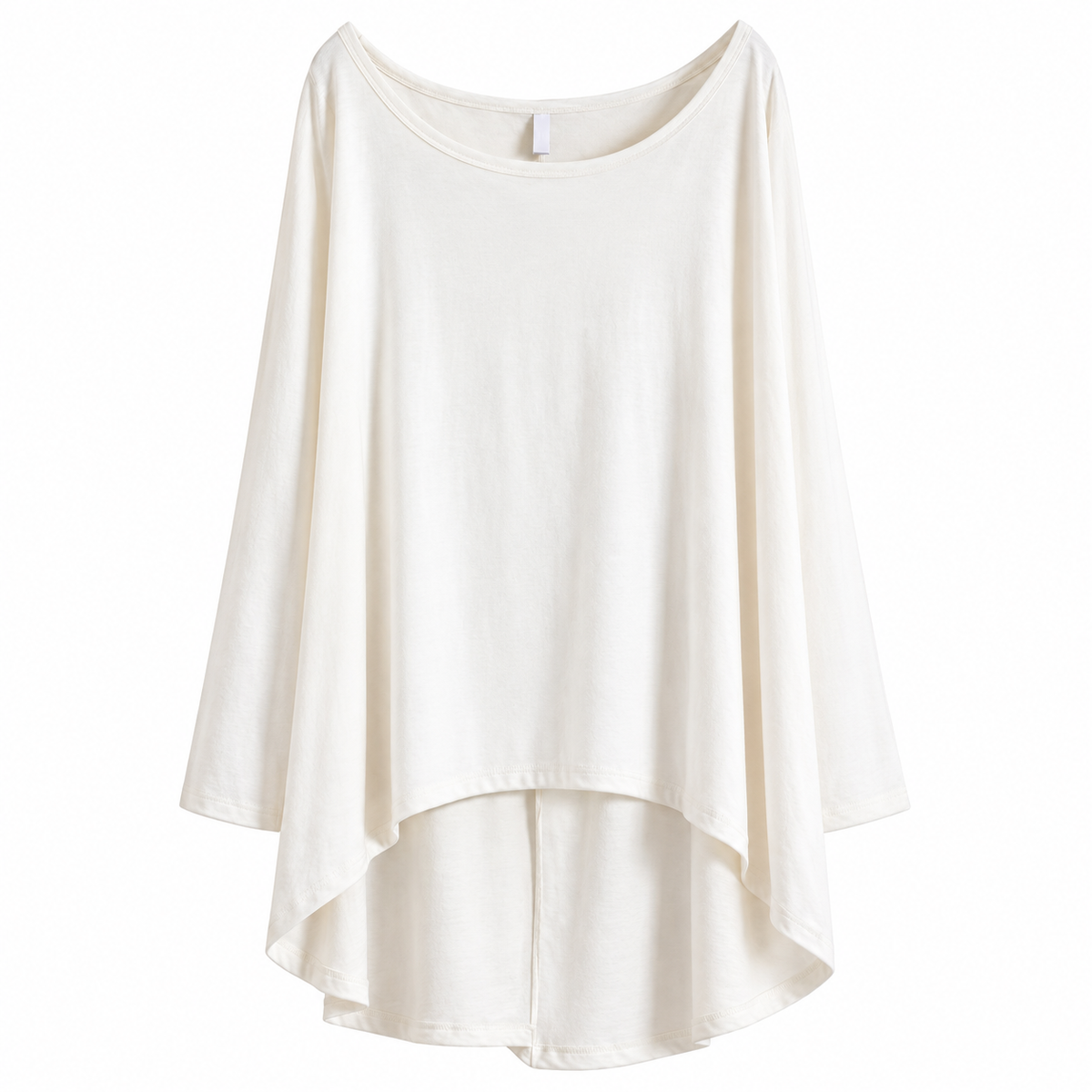 Slouchy Long Sleeve Cotton Jersey Hi-low T-shirt