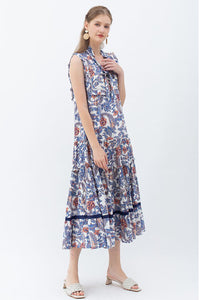 Bohemian Rose And Tulip Paisley Sleeveless Maxi Dress