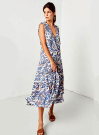 Bohemian Rose And Tulip Paisley Sleeveless Maxi Dress