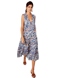 Bohemian Rose And Tulip Paisley Sleeveless Maxi Dress