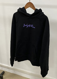 Black Oversized 100% Cotton Fleece Hoodie with Angel Wing Back Print