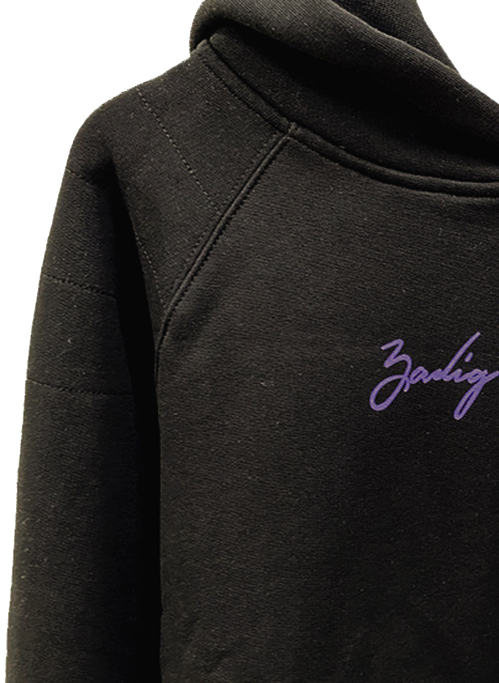 Black Oversized 100% Cotton Fleece Hoodie with Angel Wing Back Print