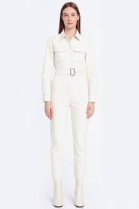 Emily Workwear Belted Jumpsuit - Off White