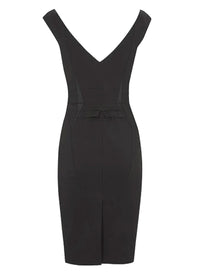 Folded Waist Off-The-Shoulder Little Black Dress