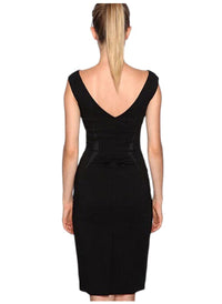 Folded Waist Off-The-Shoulder Little Black Dress