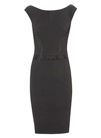 Folded Waist Off-The-Shoulder Little Black Dress