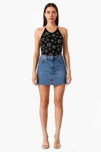 Kendall Star-print Backless Halter Top