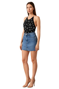 Kendall Star-print Backless Halter Top