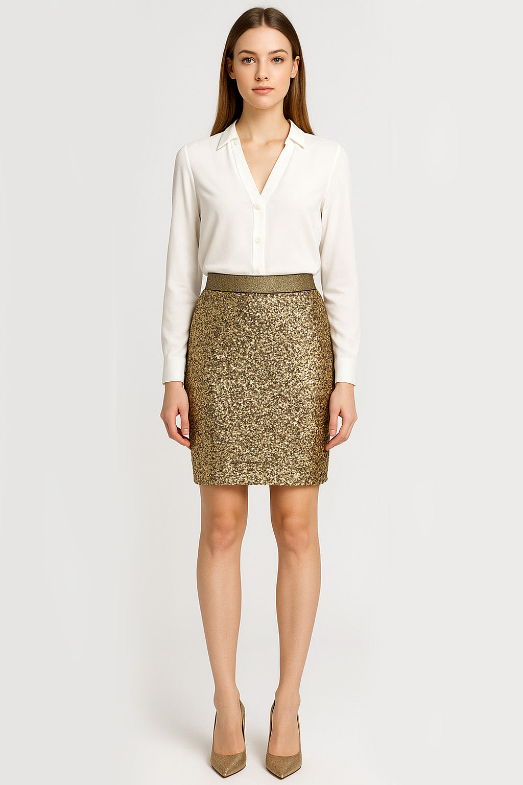 Sequinned Bodycon Fitted Party Mini Skirt