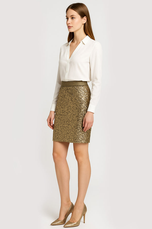 Sequinned Bodycon Fitted Party Mini Skirt