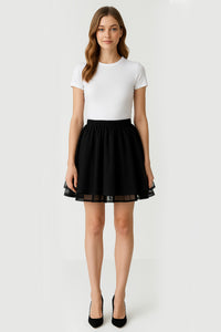 Tiered Ballerina Tutu Skater Skirt in Black