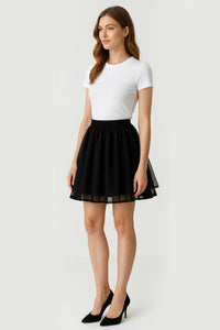 Tiered Ballerina Tutu Skater Skirt in Black