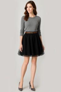 Tiered Ballerina Tutu Skater Skirt in Black