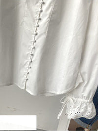100% Crisp Cotton Front Bib Shirt with High-Neck and Tie Eyelet Cuffs