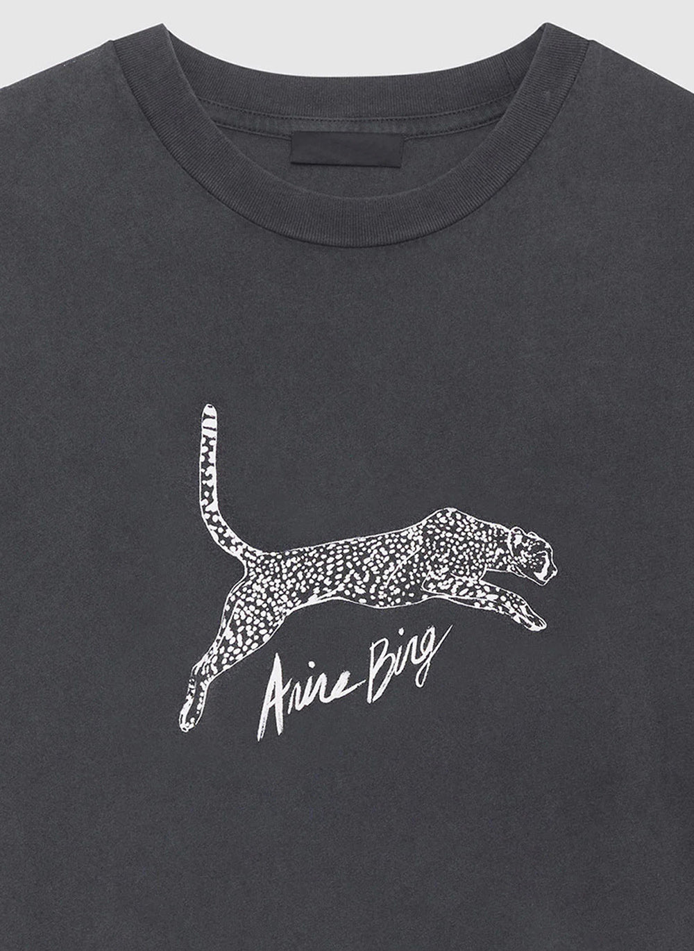 Vintage-Inspired Black Cheetah Graphic T-Shirt – 100% Cotton, Loose Fit, Washed Fabric