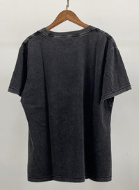 Vintage-Inspired Black Cheetah Graphic T-Shirt – 100% Cotton, Loose Fit, Washed Fabric