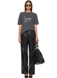 Vintage-Inspired Black Cheetah Graphic T-Shirt – 100% Cotton, Loose Fit, Washed Fabric