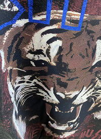 Vintage Black Tiger Graphic T-Shirt – 100% Cotton, Loose Fit, Washed Fabric