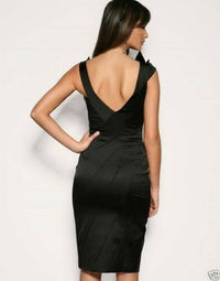 Satin Folded Cocktail Little Black Dress
