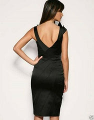 Satin Folded Cocktail Little Black Dress