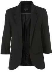 Jessica Alba Style Loose Fit Causal Blazer in Black