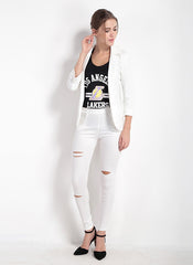 Kate Open Front Smart Casual White Blazer