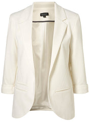 Kate Open Front Smart Casual White Blazer